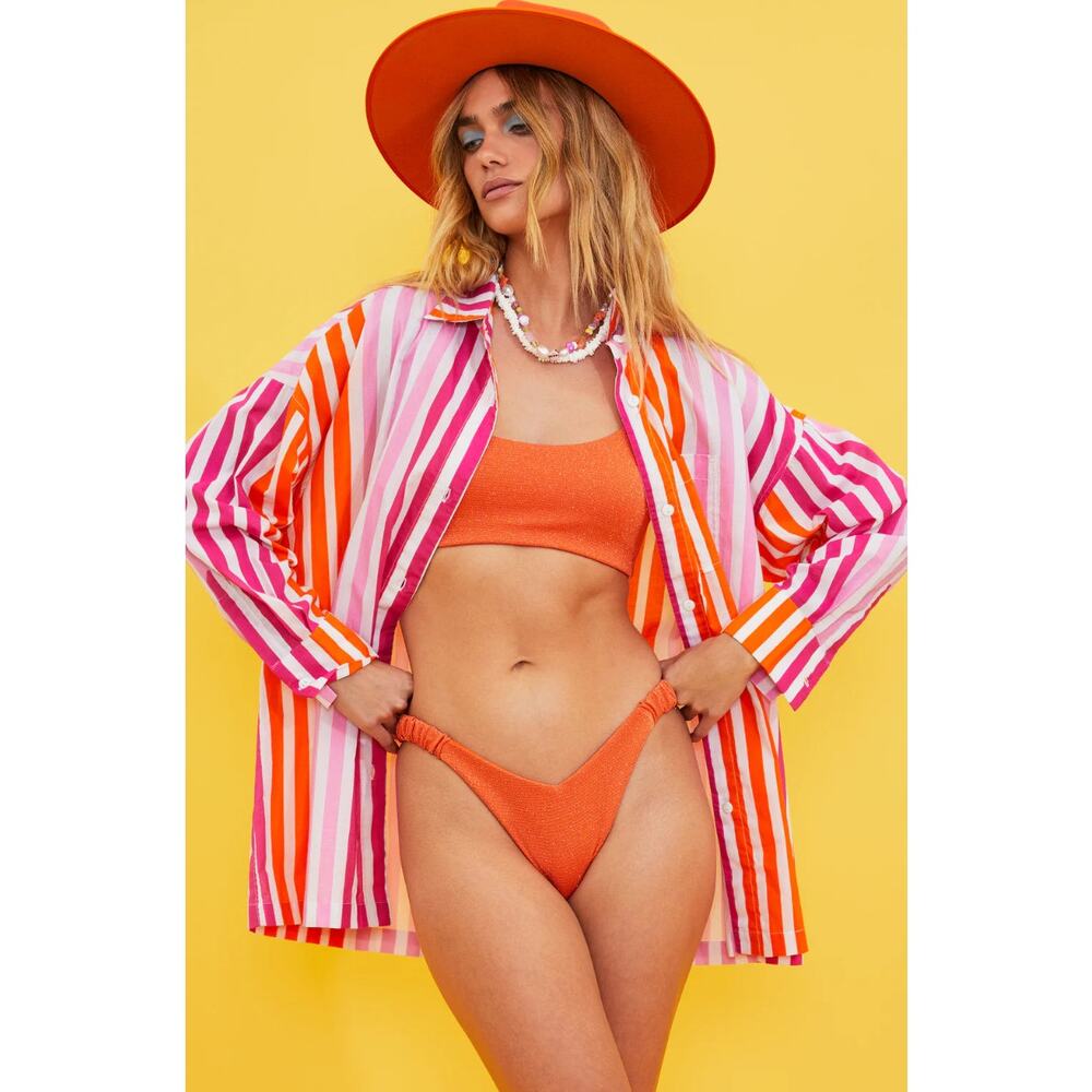 Beach Riot X Revolve Alexa Top Beach Cover Up Sunset Stripes Size L